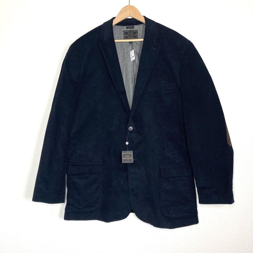 Jos. A. Bank Reserve Blazer Sport Coat Mens 4XLT Blue Corduroy Elbow Patch